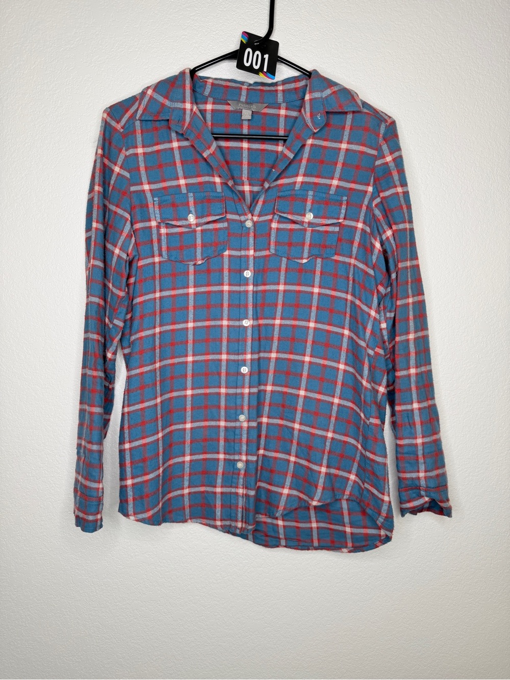Rubbish Women’s XS Blue Red Plaid Button Up Flannel Shirt